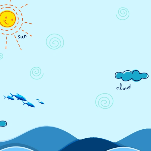 卡通蓝色大海儿童用品psd分层主图背景