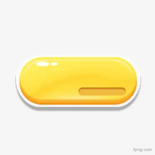 黄色反光凸起按钮png素材透明免抠图片-装饰效果