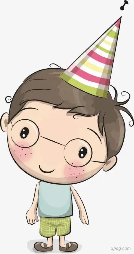 卡通过生日的小男孩png素材透明免抠图片-动植人物