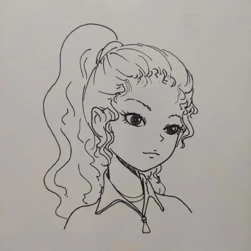 各种马尾辫辫子,正面马尾不太好画的,侧点的好画!