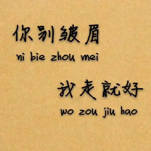 你别皱眉我就是不走