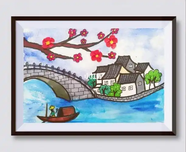 江南水乡儿童画简笔画简笔画教程母婴早教