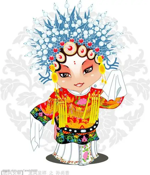 小人简笔画京剧花旦简笔画(简约型文化普通难度)可爱的京剧人物简笔画