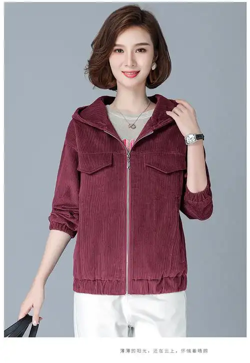 yy 灯芯绒外套休闲宽松女士秋装夹克上衣
