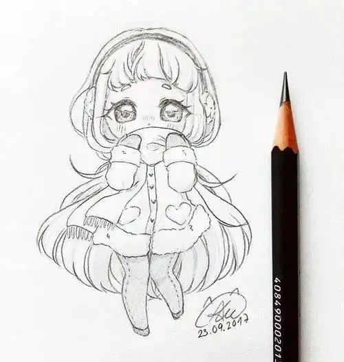 铅笔人物背景简笔画