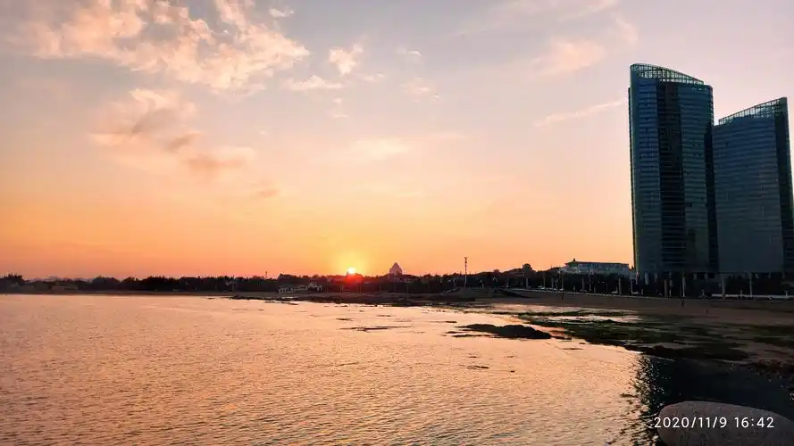 11.9青岛天气较暖~海边~退大潮