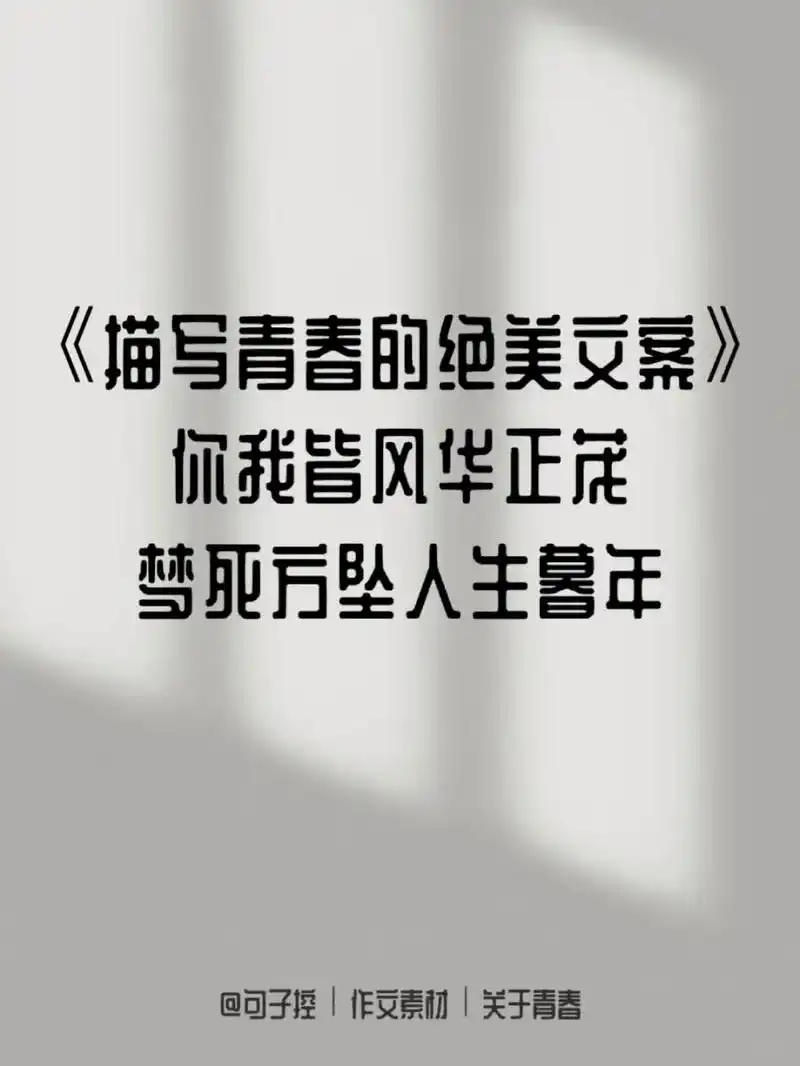 95 今天整理了一组描写青春的文案,我直接梦回校园6015 .