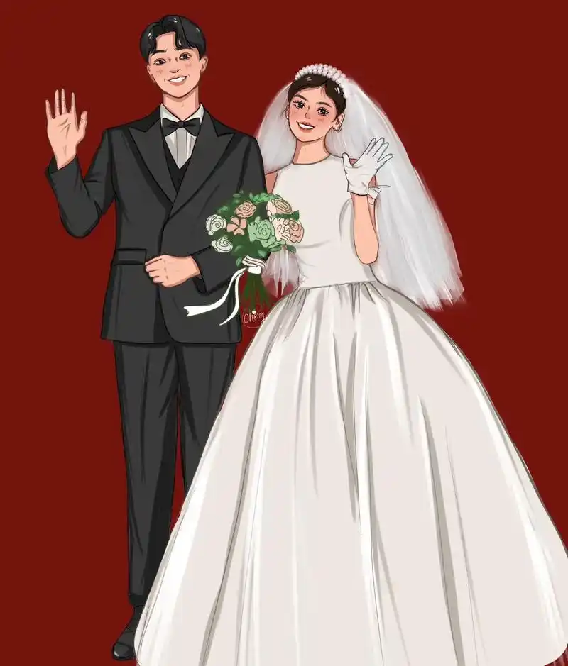 婚纱手绘遇见你的时候就是我最美的时光