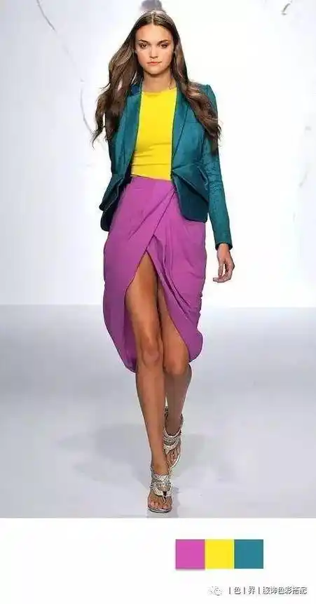 色彩三要素之一-色相,在服装搭配中的运用_进行_颜色_对比色