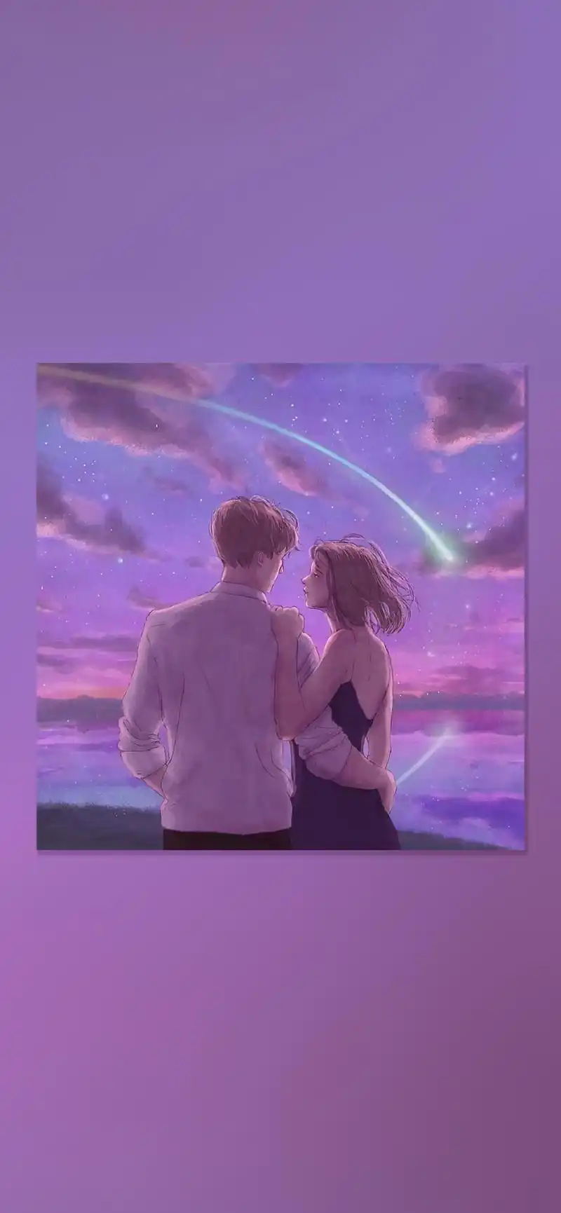 甜蜜情侣爱情插画高清手机壁纸