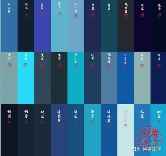 中国传统蓝青色色谱90色惊艳岁月值得保存