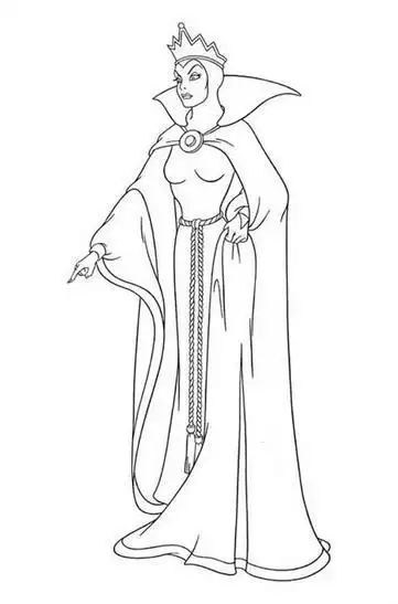 白雪公主里的皇后的简笔画