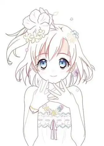 漂亮的动漫人物简笔萌系少女治愈简笔画动漫人物简