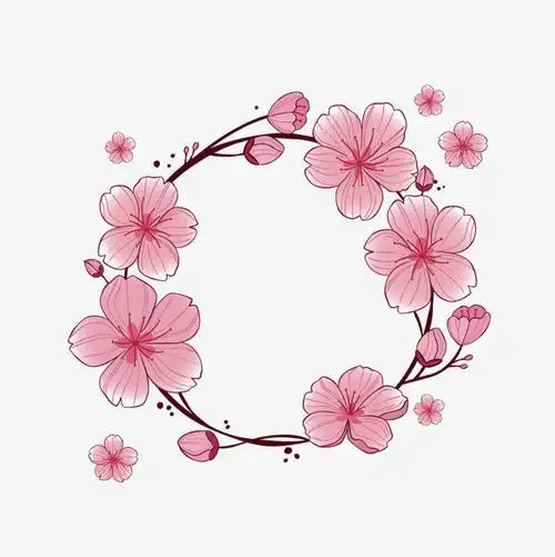 食品矢量粉色卡通桃花矢量图