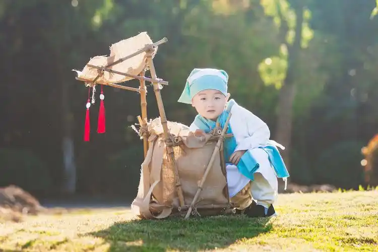 古风儿童童年宁采臣倩女幽魂服装道具背包手工户外拍娃