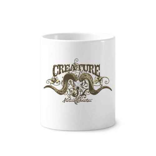 动物羚羊生物图案陶瓷刷牙杯子笔筒白色马克杯礼物学校幼儿园装饰