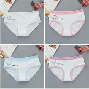 少女内裤纯棉中低腰儿童三角裤女童中大童短裤女孩全棉白色底裤