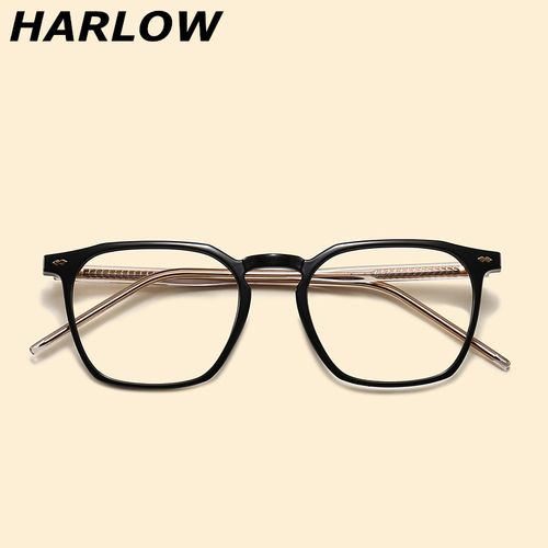 黑色眼镜框男女韩版潮复古方框近视眼镜全框细腿防过敏tr90眼镜架