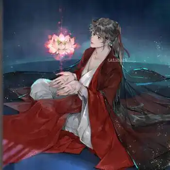 红莲少年_古风少年刘宇原创绘画作品