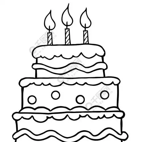 概述了的生日蛋糕,三根蜡烛
