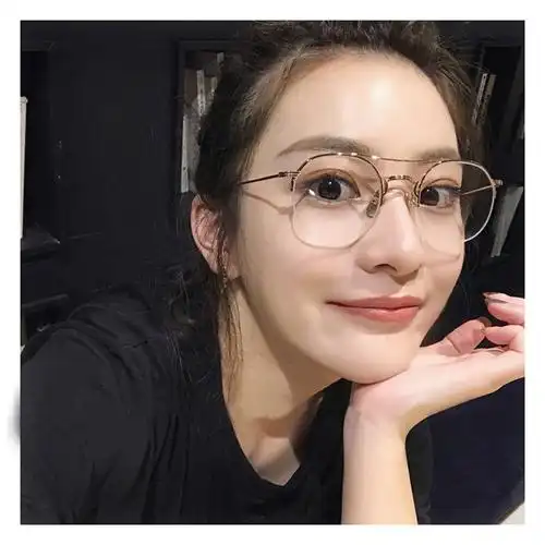透明边框眼镜 复古_近视金丝超轻框女透明复古眼镜网红同款半边框无框