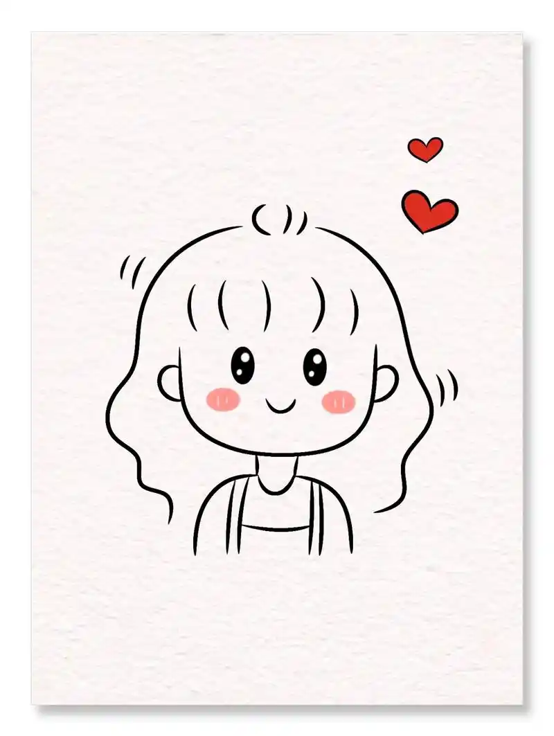 小女孩简笔画.#简笔画 一起来画可爱的小女孩吧,简单好看!# - 抖音