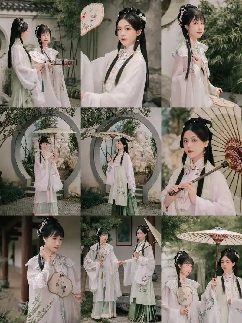 汉服拍照姿势|清茶一盏 寄闲流年.双人闺蜜汉服动作不会摆?