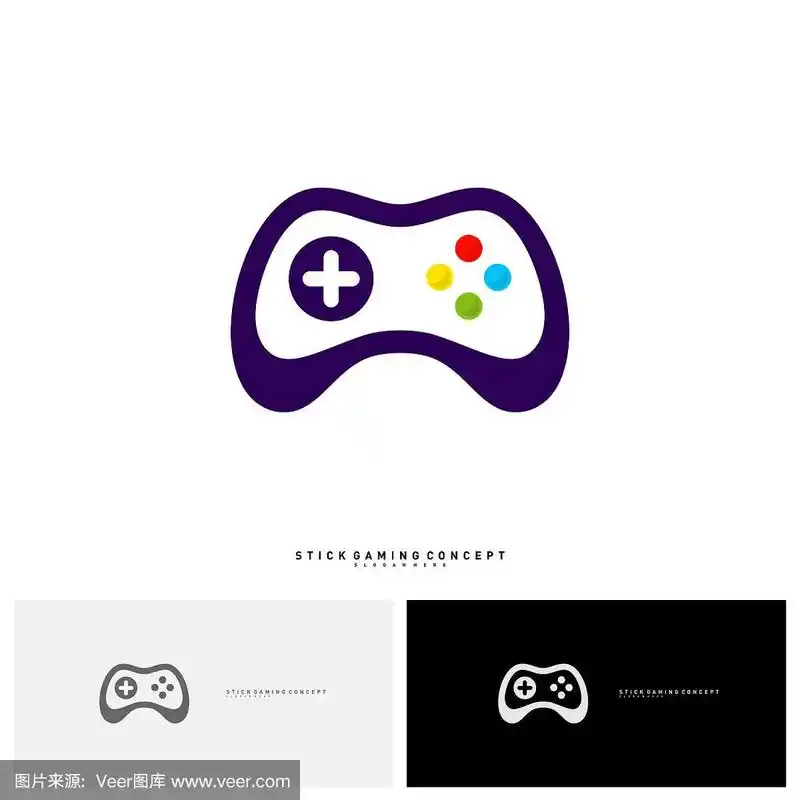 游戏标志设计模板.stick game icon logo.