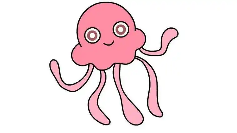 水母简笔画教程 水母简笔画怎么画简单又漂亮 - 童乐福儿童网