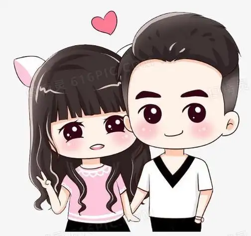 可爱卡通情侣头像png素材