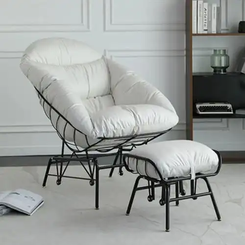 北欧创意懒人躺椅休闲羽绒沙发椅子阳台舒适科技布蜗牛单人摇摇椅