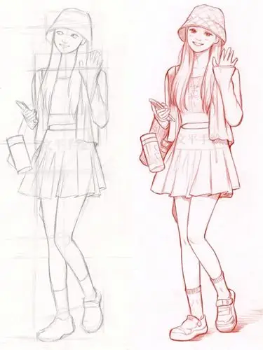 全身线稿手绘线稿