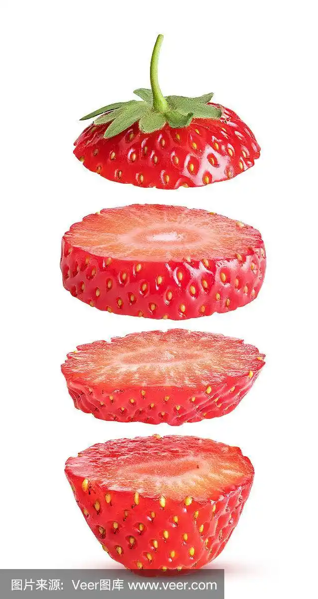 切片食物,草莓,飞,横截面,部分