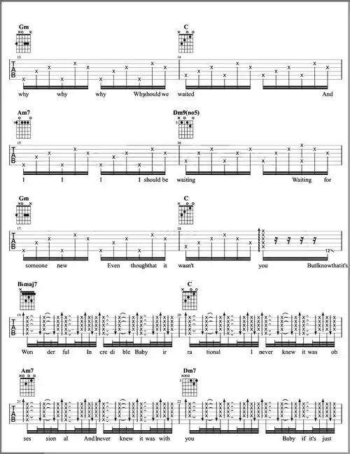 wonderfulu吉他谱aga江海迦f调六线谱吉他弹唱教学