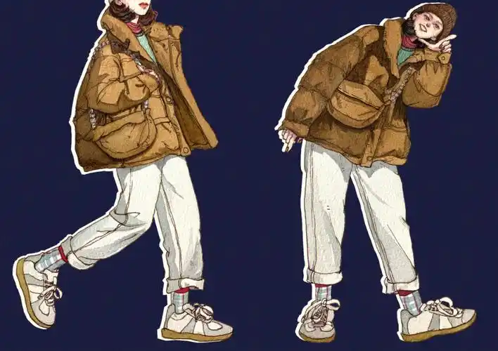 穿搭手绘冬装
