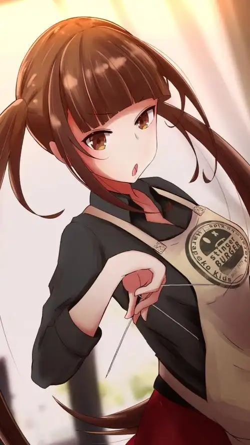 日系可爱的动漫小厨娘手机壁纸