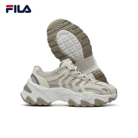 fila 斐乐官方老爹鞋女 休闲时尚运动鞋鱼刺 银云/羽毛灰-sf 37.