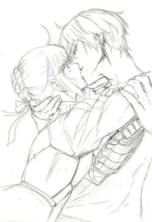 动漫情侣素描