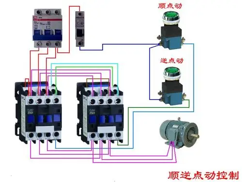 2个按钮加2个cjx2-253(380v)交流接触器点控接线图_百度知道