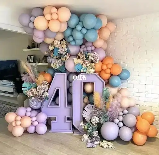 紫色系四十岁女士生日策划布置