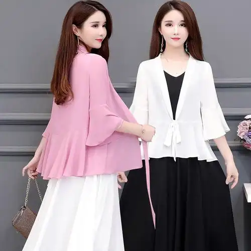 桃荘女士短外套 配裙子雪纺小披肩外套女短款开衫2020新款防晒衣夏季