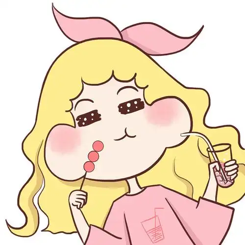 可爱吃货女孩头像插画图片