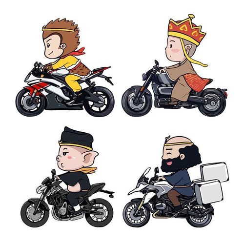 汽车贴纸西游记唐僧师徒车身遮挡划痕电动摩托车贴搞笑卡通装饰贴