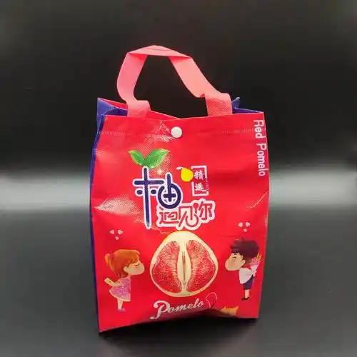 手提有扣子无纺布红心红肉柚子水果包外包装袋内包装袋塑料袋袋子-阿