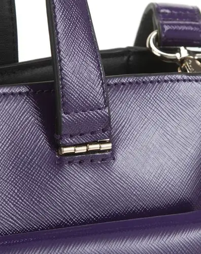 紫黑色通勤光漆皮牛皮中号手提包单肩包