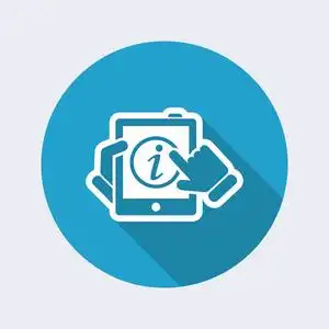 在移动设备上的信息图标照片