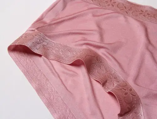 夏季 桑蚕丝女士真丝内裤女 热熔无接缝小中腰无痕一片式平角内裤