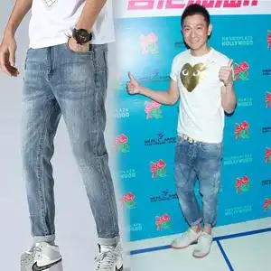 刘德华同款牛仔裤男士2022春秋时尚微弹九分裤百搭直筒小脚裤