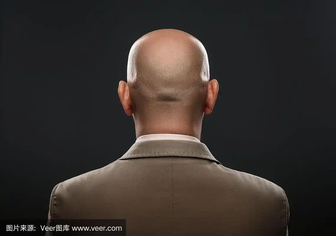 男人,套装,背面视角,剃光头,垂直画幅