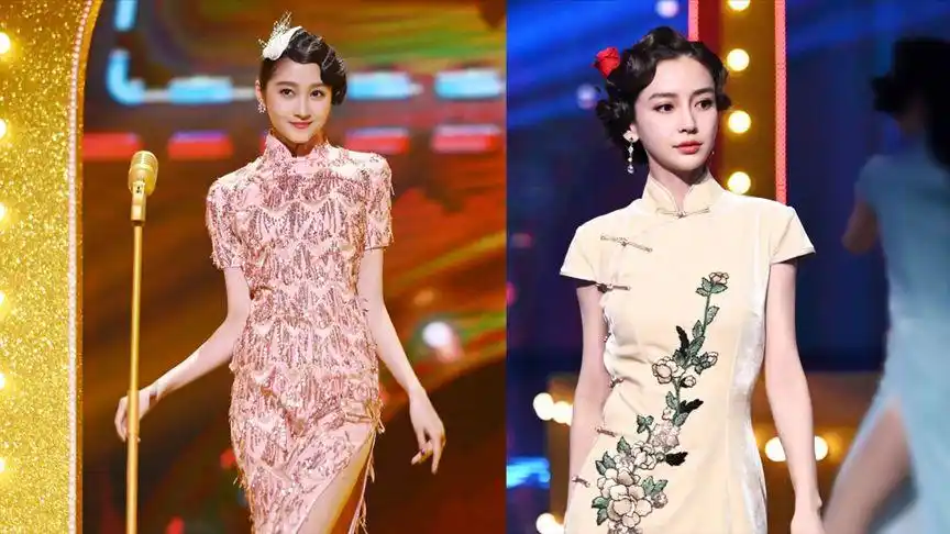 关晓彤angelababy旗袍装亮相!大秀好身材!